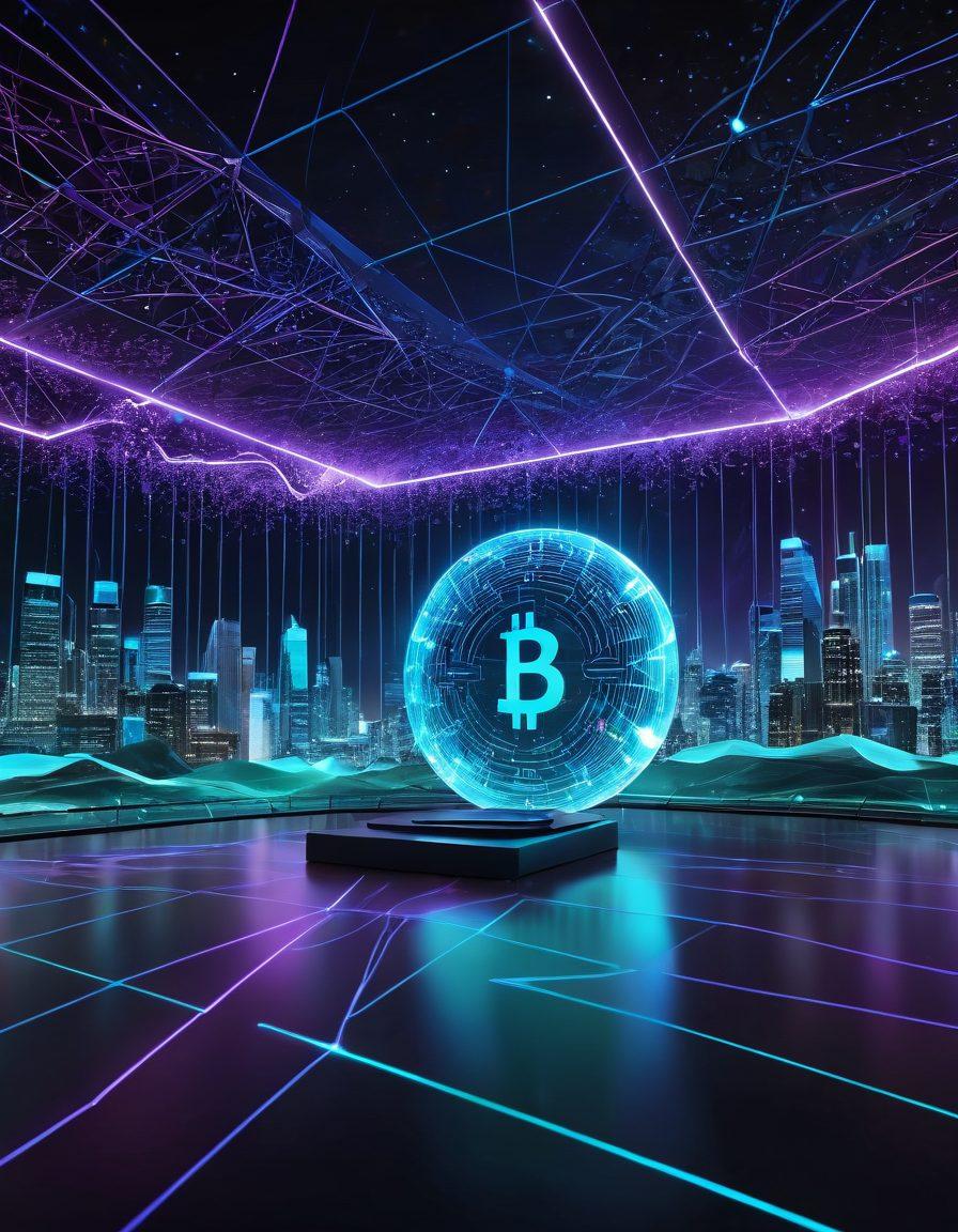 A futuristic digital landscape showcasing a secure transaction interface with glowing locks and encryption codes in motion. Include elements like network nodes, holographic displays, and digital currency symbols floating in a vibrant night sky. Emphasize the fusion of technology and security with a sense of evolution, representing progress towards safer transactions. super-realistic. vibrant colors. 3D.